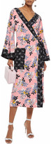 Thumbnail for your product : Cinq à Sept Camellia Printed Silk Crepe De Chine Wrap Midi Dress