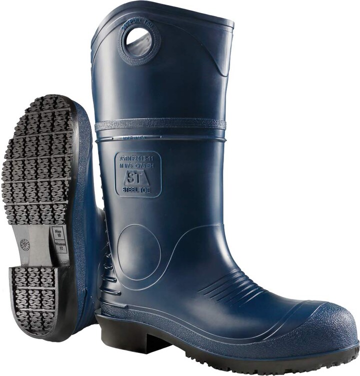 Dunlop Durapro Steel Toe - Work Boots for Men & Women - Waterproof Safety Boots with Tall Shaft - Chemical and Slip Resistant - Made from PVC - Dark Blue - Size 3-16