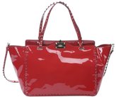 Thumbnail for your product : RED Valentino Valentino red patent leather studded convertible trapeze tote