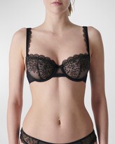Thumbnail for your product : Simone Perele Singuliere Embroidered Tulle Demi Bra