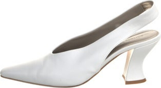 Bottega Veneta Leather Slingback Pumps White Semi-Pointed Toes Includes Box & Dust Bag Unfortunately, due to restrictions, this item may not be eligible for shipping in all areas.