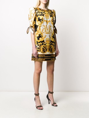 Versace V Barocco print short dress