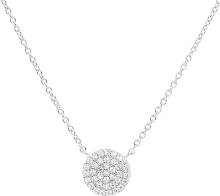 Kamaria Pave Disk Necklace - Silver