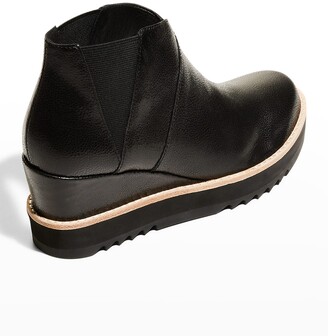 Eileen Fisher Caddy Leather Wedge Ankle Booties