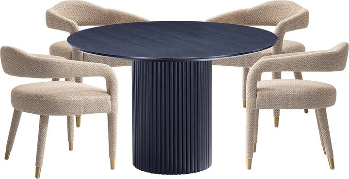 Manhattan Comfort Modern Round Dining Table & Chairs Set
