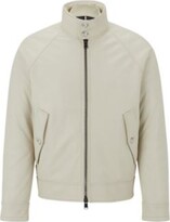 Thumbnail for your product : HUGO BOSS Nappa-leather Harrington jacket with down filling