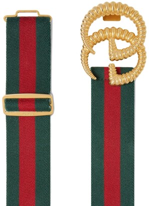 Gucci GG-embellished striped belt