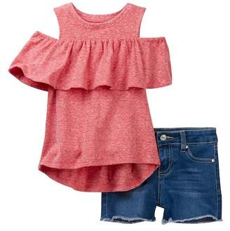 AG Jeans Jersey Cold Shoulder Top & Short Set (Toddler Girls)