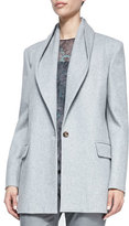 Thumbnail for your product : Halston Draped-Collar 1-Button Coat