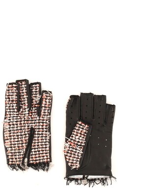 Chanel Pre-owned Striped Fingerless Gloves