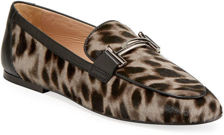 tod's leopard print loafers