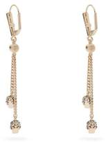 Thumbnail for your product : Alexander McQueen Swarovski Embellished Skull Drop Earrings - Womens - Gold