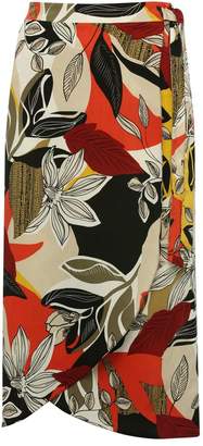 M&Co Tribal leaf print wrap skirt
