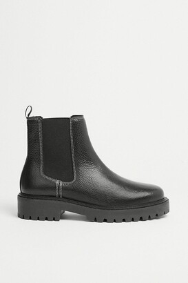 Warehouse Real Leather Stitch Detail Chelsea Boot