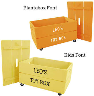 Plantabox Personalised Wooden Toy Box With Padded Lid