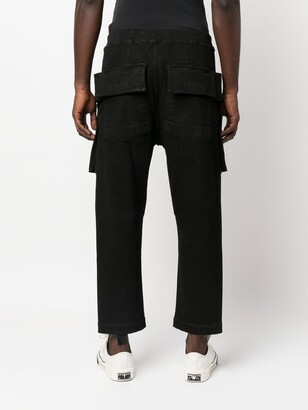 Rick Owens Strobe Creatch cropped cargo jersey trousers
