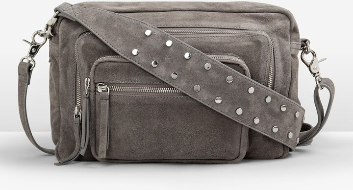 Hush Angelina Stud Detail Suede Shoulder Bag ShopStyle - Main Image