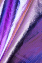 Thumbnail for your product : Rick Owens Cutout Iridescent Coated Stretch-denim Mini Dress - Purple