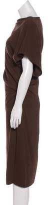 Balenciaga Sleeveless Midi Dress Brown Sleeveless Midi Dress