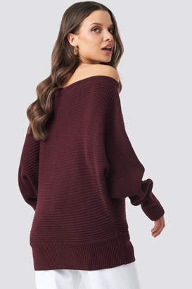 NA-KD Na Kd Off Shoulder Knitted Sweater Beige