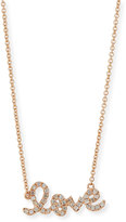 Thumbnail for your product : Sydney Evan Rose Gold Diamond Love Necklace, Small