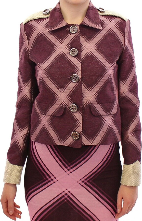 House of Holland Check Trench Coat Blazer Women's Jacket