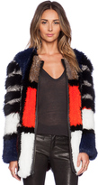 Thumbnail for your product : Elizabeth and James Tarra Coat with Rabbit & Coyote Fur