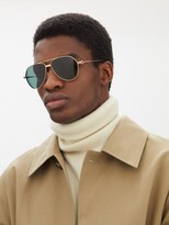 Thumbnail for your product : Cartier Aviator Metal Sunglasses