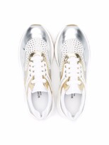 Thumbnail for your product : MonnaLisa TEEN crystal-embellished low-top leather sneakers