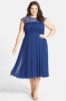 Thumbnail for your product : Alex Evenings Illusion Yoke Ruched Dress (Plus Size)