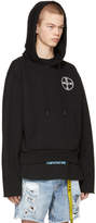 Thumbnail for your product : Off-White Black Cross Crop Spliced Hoodie