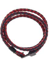 Thumbnail for your product : Ben Sherman Stainless Steel Woven Leather Wrap-Around Bracelet