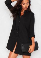 Thumbnail for your product : Missy Empire Tessie Black Distressed Pocket Shirt Dress