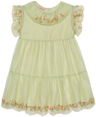 Gucci Children's silk dress with embroidery
