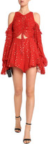 Thumbnail for your product : Alice McCall Did It Again cold-shoulder fil coupé silk-blend chiffon playsuit - Red - UK 4