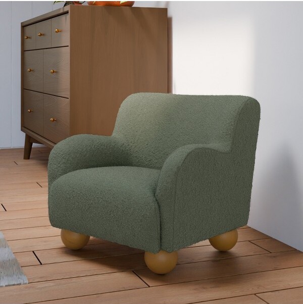 Babyletto BabylettoSwoopsKidsChair-PerformanceOliveBoucle