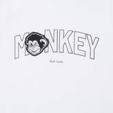 Thumbnail for your product : Paul Smith Boys' 7+ Years Change-In-The-Sun White Monkey Print T-Shirt