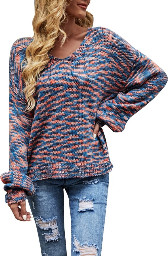 Ugly Christmas lightning deals of today prime clearance Sweater Women Cute  Loose Tops Casual Sweater Women Fashion Comfy Sweatshirts Long Sleeve Crew  Neck Blouses Free People Sweaters Watermelon Red at  Women's