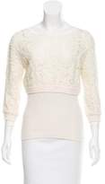 Thumbnail for your product : Nina Ricci Lace-Trimmed Wool Top