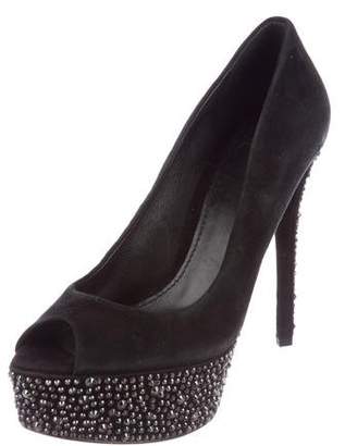 Brian Atwood Embellished Suede Pumps