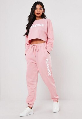 Missguided Playboy X Pink Co Ord Graphic Loungewear Joggers - ShopStyle  Pants