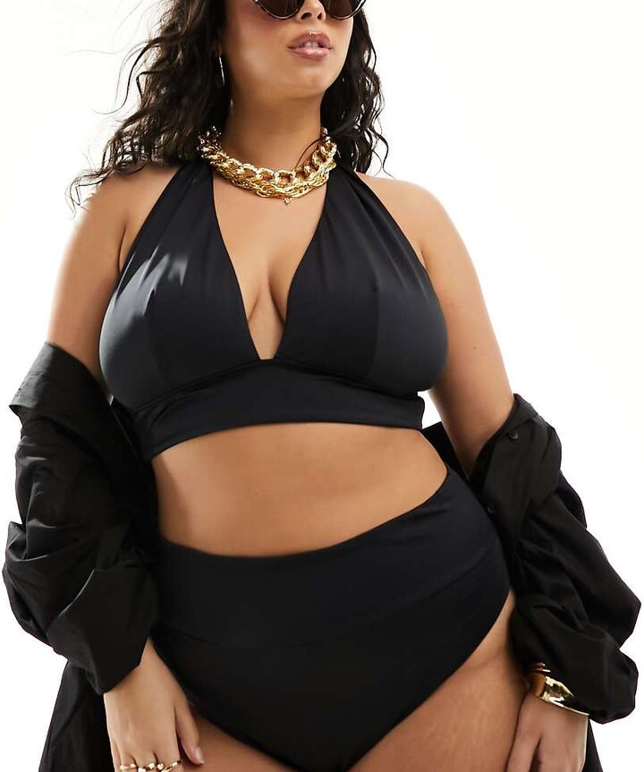 ASOS DESIGN Curve Maya mix and match deep band high waist bikini