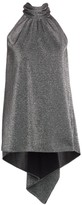 Thumbnail for your product : Halston Mockneck Metallic Knit High-Low Top