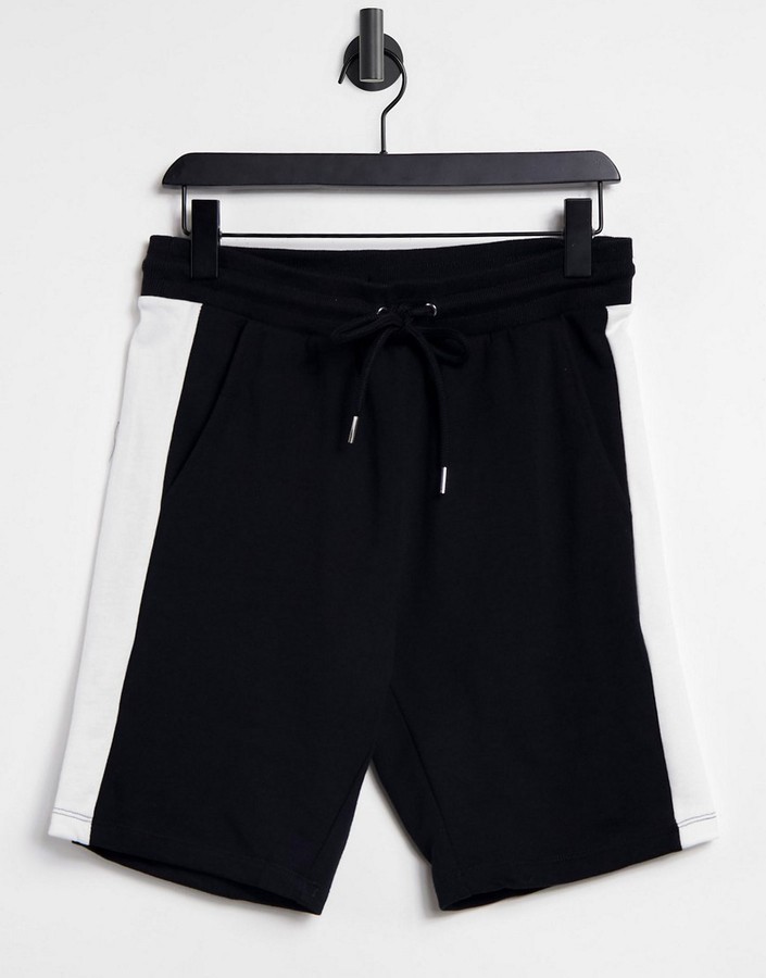 mens black skinny shorts