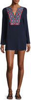 Thumbnail for your product : OndadeMar Embroidered Long-Sleeve Tunic Coverup