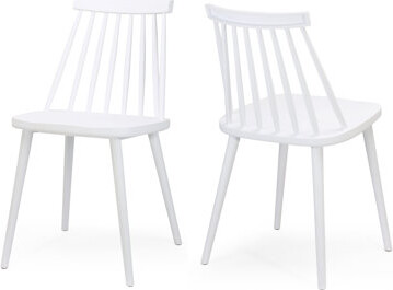 Ophelia & Co. Farmhouse Spindle Back Dining Chairs Set Of 2 White