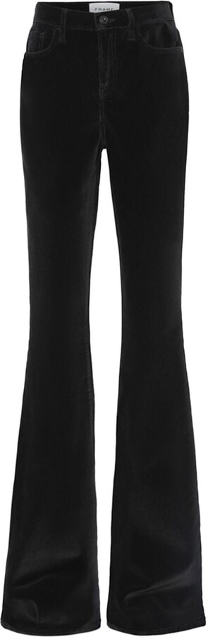 Topshop Hourglass stretchy velvet cord flare pants in black