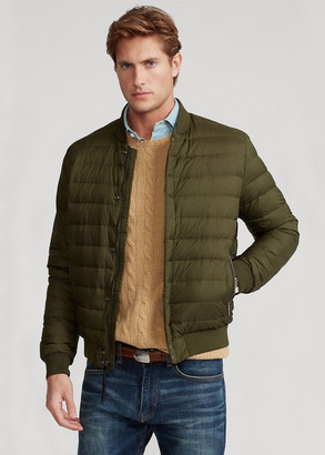packable down bomber jacket