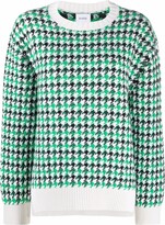 Thumbnail for your product : Barrie Houndstooth-Print Cashmere Pullover