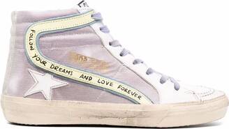 golden goose sneakers purple